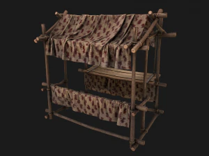 Market Tents Red Dots 3D Model