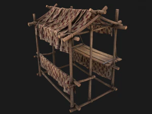 Market Tents Red Dots 3D Model