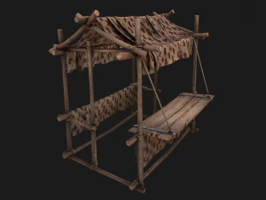 Market Tents Red Dots 3D Model