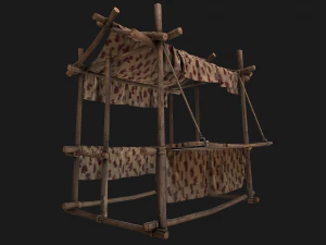 Market Tents Red Dots 3D Model