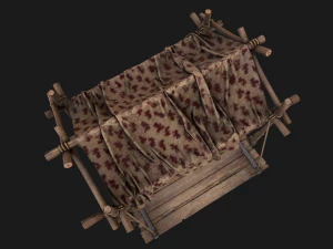 Market Tents Red Dots 3D Model