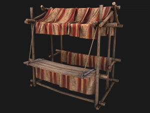Medieval Fair Stall Red 3D मॉडल
