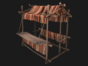 Medieval Fair Stall Red 3D मॉडल