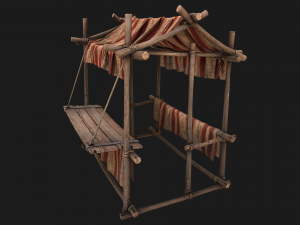 Medieval Fair Stall Red 3D मॉडल