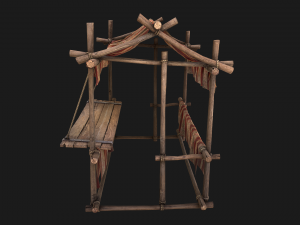 Medieval Fair Stall Red 3D मॉडल