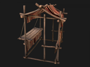 Medieval Fair Stall Red 3D मॉडल