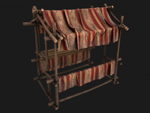 Medieval Fair Stall Red 3D मॉडल
