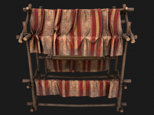 Medieval Fair Stall Red 3D मॉडल