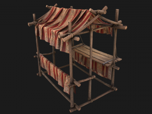 Medieval Fair Stall Red 3D मॉडल
