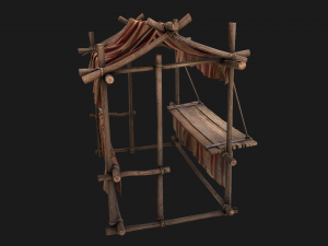 Medieval Fair Stall Red 3D मॉडल