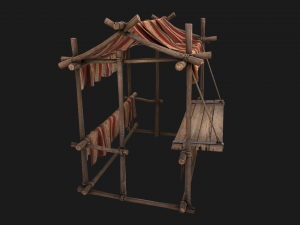 Medieval Fair Stall Red 3D मॉडल