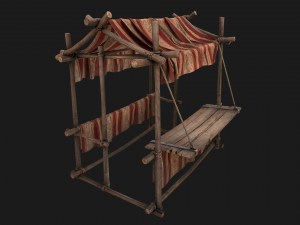Medieval Fair Stall Red 3D मॉडल