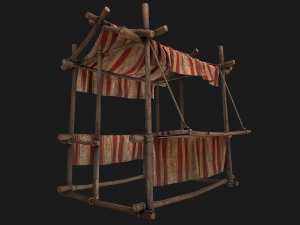 Medieval Fair Stall Red 3D मॉडल