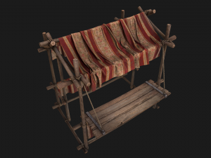 Medieval Fair Stall Red 3D मॉडल