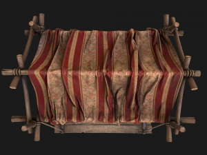 Medieval Fair Stall Red 3D मॉडल