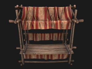 Medieval Fair Stall Red 3D मॉडल