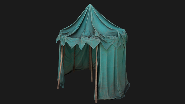 Cylindrical Tent Market Stalls 3Dモデル .c4d .max .obj .3ds .fbx .stl .blend 