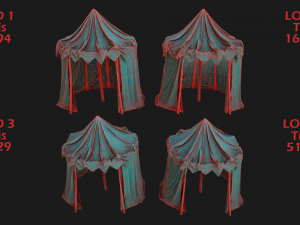 Cylindrical Tent Market Stalls 3Dモデル