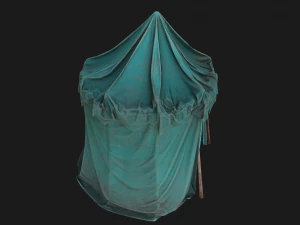 Cylindrical Tent Market Stalls 3D Model