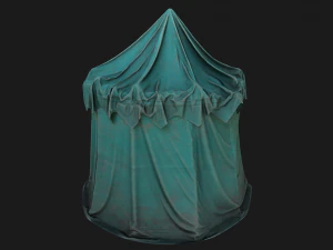Cylindrical Tent Market Stalls 3D Model