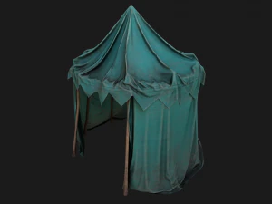 Cylindrical Tent Market Stalls 3D Model
