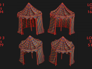 Medieval Circus Tent Market Stall Modèle 3D