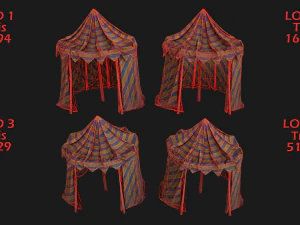 Medieval Circus Tent Market Stall 3D Model