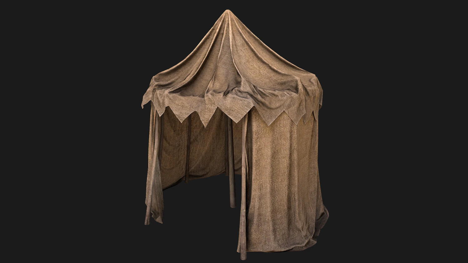 Market Stalls Cylindrical Tent 3D Model .c4d .max .obj .3ds .fbx .stl .blend 