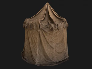 Market Stalls Cylindrical Tent 3D Model