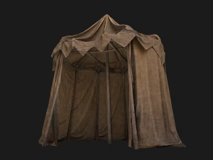 Market Stalls Cylindrical Tent 3D Model