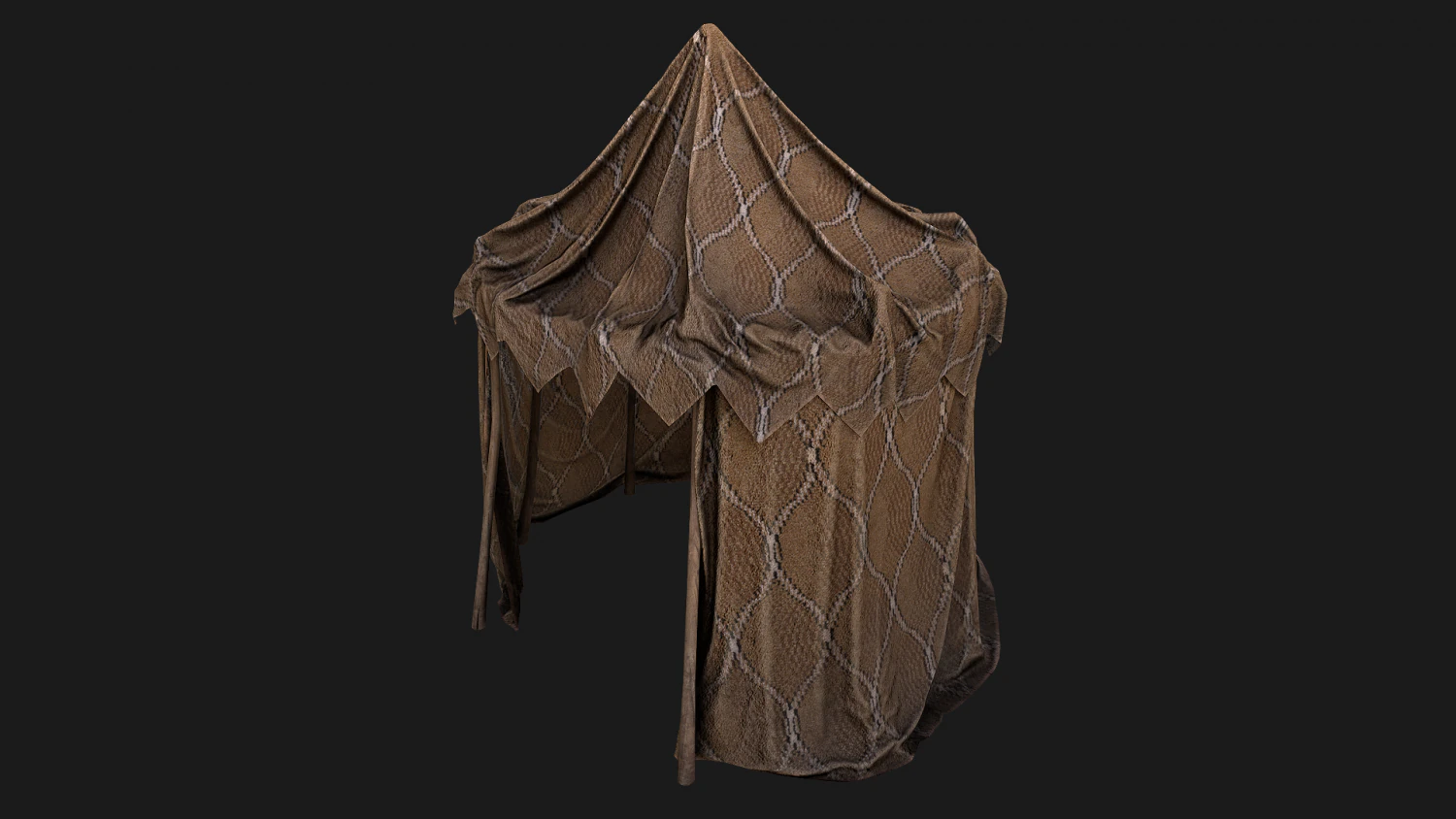 Cylindrical Tent Market Stall Old 3D Model .c4d .max .obj .3ds .fbx .stl .blend 