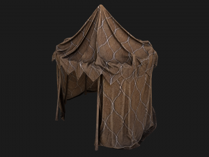 Cylindrical Tent Market Stall Old 3D Model