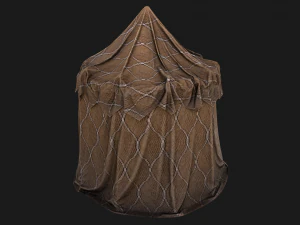 Cylindrical Tent Market Stall Old 3D Model