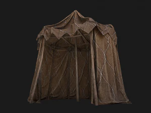 Cylindrical Tent Market Stall Old 3D Model