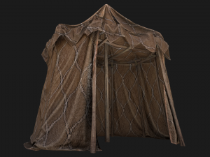 Cylindrical Tent Market Stall Old Modelo 3D