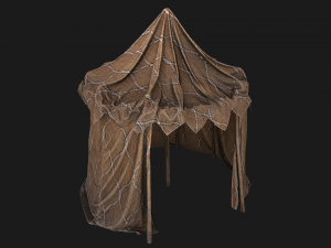 Cylindrical Tent Market Stall Old Modelo 3D