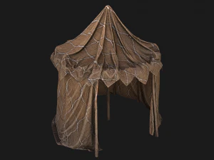 Cylindrical Tent Market Stall Old 3D Model