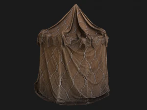 Cylindrical Tent Market Stall Old 3D Model