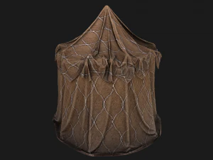 Cylindrical Tent Market Stall Old 3D Model