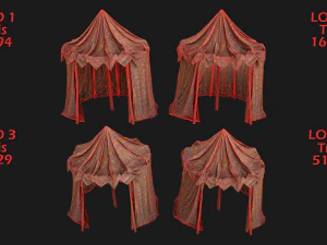 Cylindrical East Tent Market Stalls 3D Model