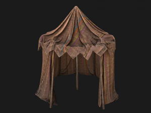 Cylindrical East Tent Market Stalls 3D Model