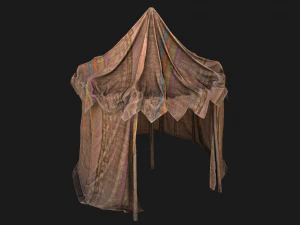 Cylindrical East Tent Market Stalls 3D Model