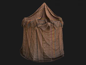 Cylindrical East Tent Market Stalls 3D Model