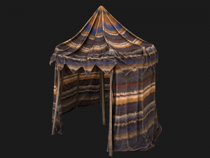 Cylindrical Nomad Tent Market Stall 3D Model