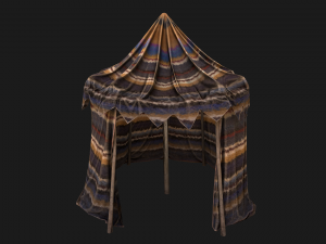 Cylindrical Nomad Tent Market Stall 3D Модель