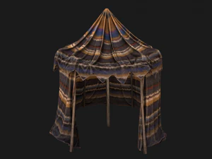 Cylindrical Nomad Tent Market Stall 3D Model