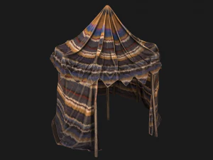 Cylindrical Nomad Tent Market Stall 3D Model