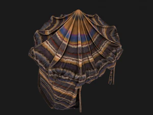 Cylindrical Nomad Tent Market Stall 3D Model