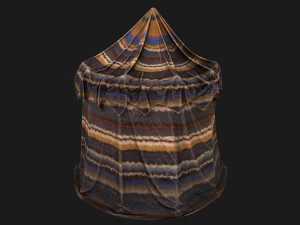 Cylindrical Nomad Tent Market Stall 3D Model