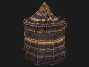 Cylindrical Nomad Tent Market Stall 3D Model
